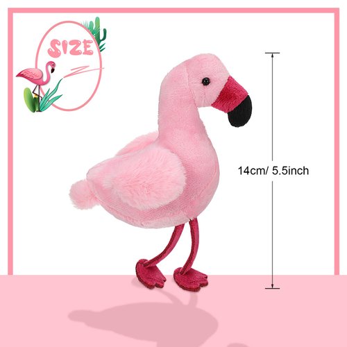Skylety 6 Pieces Mini Flamingo Stuffed Animal Plush Toys 5 Inch Flamingo Party Favors Valentine Day Gift Pink Flamingo Hanging Ornaments Keychain Decorations for Women Birthday(Rose Red)
