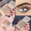 SUMEITANG 9 Colors Matte Naked Eyeshadow Palette Neutral Nude Smoky Eye Shadow Pallet Gray Taupe Brown High Pigmented Ultra-Blendable Waterproof Long Lasting Makeup Palettes Suitable for Older Women