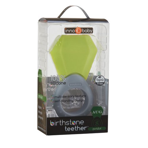 Innobaby TEETHIN' Smart Birthstone Ring TEETHER - August (Peridot)