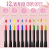 12 Colors Glow In The UV Black Light Face & Body Paint, Black Light Glow Body Paint Makeup Fluorescent Neon Face Painting Crayons Kit for Halloween Costume Holiday Masquerades Club Makeup