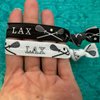 Sportybella Lacrosse Hair Ties for Girls - No Crease, No Tug Ponytail Holders with Lacrosse Design. Lax Party Favors and Gifts for Players (5 Pack)