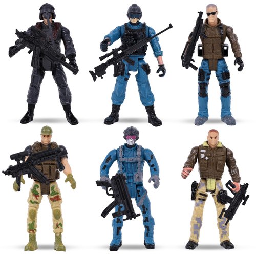 AMOR PRESENT 6PCS Army Men Soldiers, Special Force Action Figure with Weapon Military Soldier Playset Army Toy Set for Kids Boys Birthday Gift