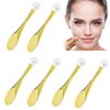UPIQNG 6Pcs Mini Eye Roller Plastic Eye Cream Massager Sticks Makeup Spatula Scoop Dark Circle Remover Beauty Cosmetic Tool for Skin Care,Golden