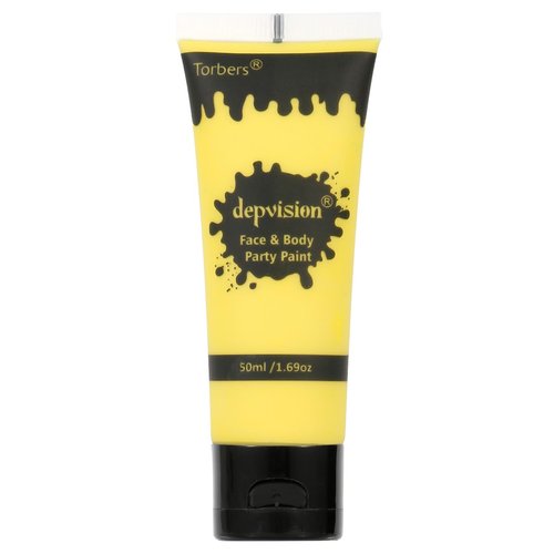 Depvision Face and Body Paint 1.7oz Cream Makeup 50ml Water Based Face Painting Special Effects For Adults Children Kids Halloween Christmas Party Stage Cosplay (Yellow)