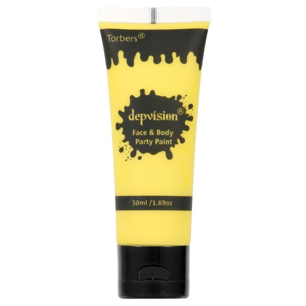 Depvision Face and Body Paint 1.7oz Cream Makeup 50ml Water Based Face Painting Special Effects For Adults Children Kids Halloween Christmas Party Stage Cosplay (Yellow)
