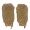 Bleu Bath (2 Pack) Natural Exfoliating Hemp Bath Mitt Shower Gloves Loofah Washcloth Sponge Machine Washable Body Scrubber (ROUGHER HEMP)