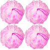 Bath Sponge Shower Loofahs Balls 75g/PCS for Body Wash Bathroom Men Women- Set of 4 Flower Color