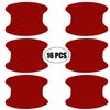 16 Pcs Car Door Handle Protector Sticker, Car Door Handle Cup Protector and Scratch Protectors for Vehicles Universal Carbon Fiber Anti-Scratches Auto Door Handle Protective Film for Most Car(Red)