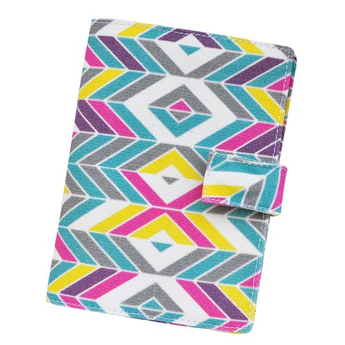 Colorful Zigzag Pattern Printed Canvas Passport Holder Cover Case WAS_11