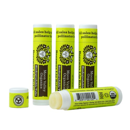 Moon Valley Organics Beeswax Lip Balm for Moisturizing Lips and Cuticles (TROPICAL COCONUT LIME, 4 Count (Pack of 1))