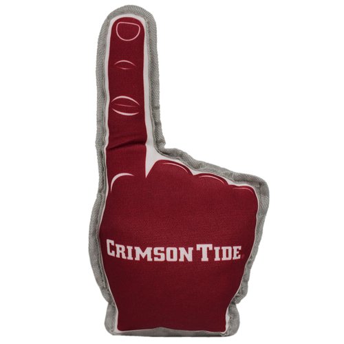 Pets First NCAA Alabama Crimson Tide #1 FAN TOY. Best SPORTS Dog Toy with Double Stitched trim and Tough Nylon material filled with Chewable Polyfil and INNER SQUEAKER
