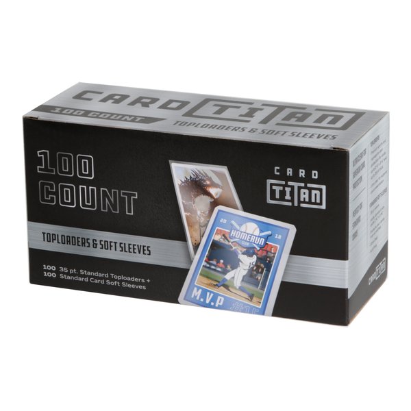 CARD TITAN PRO 3" x 4" Standard 35pt Toploaders and Soft Sleeves - Premium Quality Ultra Clear Card Sleeves - Top Loaders for Cards and Penny Sleeves for Trading Cards - Baseball Card Sleeves (100ct)
