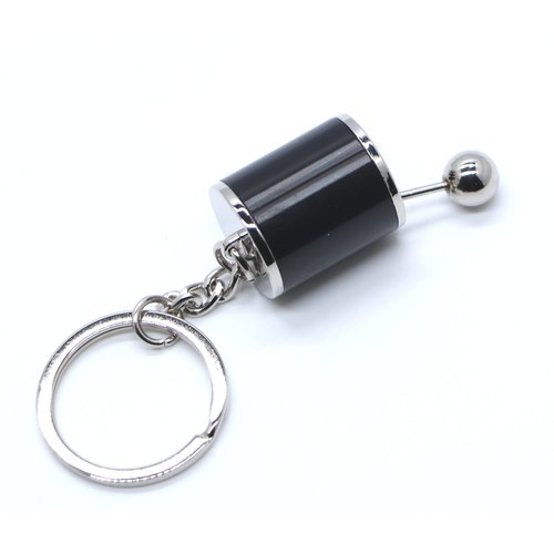 GT//Rotors Six Speed Manual Transmission Shift Gearbox Gear Shift Fidget Toy Automotive Part Car Keychain Key Ring (Black)