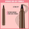 New Magic Eyebrow Pencil, 3D Waterproof Microblading Eyebrow Pencil Contouring Pen, 4 Tipped Precise Brow Pen, Fine Stroke Microblading Eyebrow Pencil Creates Natural Makeup Effect (Natural Black)
