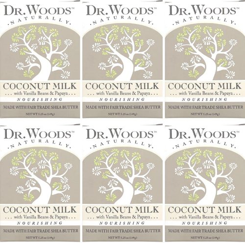 Dr. Woods Coconut Milk Shea Butter Soap, 5.25 oz (Pack of 6)