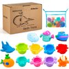 INNOCHEER Baby Bath Toys for Water Table, Toddler Water Toys with Mold Free Bath Toys Stacking Cups, Quick Dry Organizer Net, 13 Pcs Water Table Toys for Toddlers Bathtub Game, Beach and Pool Party