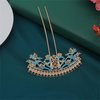 5 Pcs Metal Hairpin Flower Hair Stick Floral Hair Pins Rhinestone Hair Chopsticks for Women Girls -056