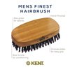 Kent MS23 Finest Men's Rectangular 100% Natural Satinwood & Beechwood Military Hair Brush with Medium Black Bristle for Mens Grooming, Scalp Brush, 360 Wave, and Beard Straightener