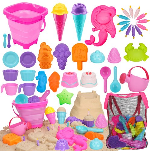 TOY Life Beach Toys for Kids Ages 4-8, Sand Toys, Sandbox Toys, Beach Toys for Toddlers 1-3, Sand Bucket, Sand Castle Building Kit, Beach Bucket, Summer Toys