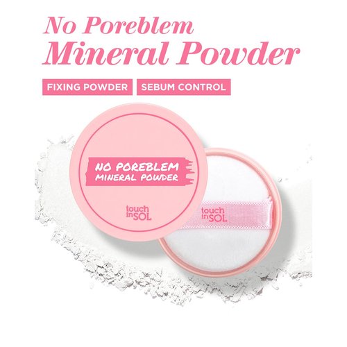 TOUCH IN SOL No Poreblem Mineral Powder - Translucent, Lightweight Loose Setting Powder for Flawless Matte Finish - Oil Control, Pore Primer, Blurs Imperfections & Fine Lines - Face & Greasy Hair Use