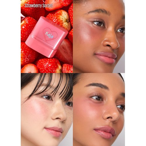 Kaja Dewy Bar - Creamy Multi-Stick Blusher & Lip Balm, Korean Cream Blush Stick for Cheeks and Lips, 45% Moisturizing Oil, Apple Extract, Vitamin-Hyaluronic Acid Infused, 02 Strawberry Sorbet,10g