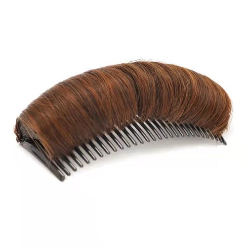 Women Brown Hair Bun Invisible False Hair Clip Base Bump Fluffy Pad Insert Tool Volume Princess Increased Hair Comb