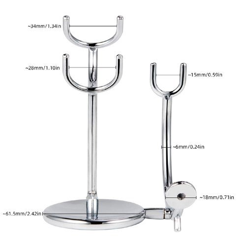 Shaving Razor and Brush Stand, Stainless Steel Shaving Razor Holder, Compatible with Long and Short Handle Safety Razor, Straight Razor and Barber Razor