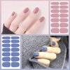 DANNEASY 16 Sheets Light Colour Nail Wraps for Women Gel Nail Polish Strips Solid Color Gel Nail Strips Self Adhesive Nail Polish Stickers Fingernail Sticker Nails with 1pc Nail File, Cuticle Stick