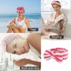 WHAVEL 6 Pack Pink Spa Headband Makeup Headbands Soft Skincare Headbands Bow Face Wash Headbands Shower Headbands Fluffy Head Wraps Hair Band for Washing Face