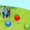 GCQJOQ 6 Pcs 9 Inch Inflatable Bouncy Balls with Hand Air Pump for Indoor Outdoor Play Balls (Red, Blue, Green, Purple, Orange, Pink)