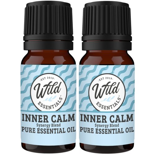 Wild Essentials Exquisite Signature Essential Oil Blend Inner Calm, Two 10 ML Bottles - Pure Essential Oils Synergy Blend, New Label, Same Formula