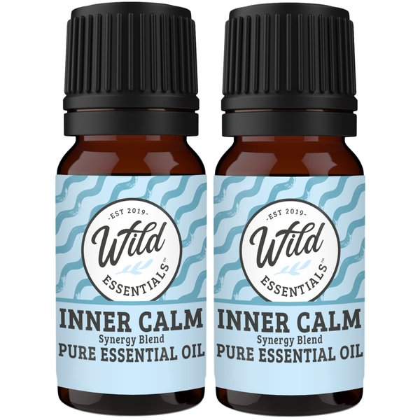 Wild Essentials Exquisite Signature Essential Oil Blend Inner Calm, Two 10 ML Bottles - Pure Essential Oils Synergy Blend, New Label, Same Formula