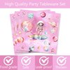 118 Pcs Outer Space Girls 2nd Birthday Party Supplies Two The Moon Decorations Tableware Includes Tablecloth Plates Napkins Forks Cups Banner for Pink Space Two Years Old Birthday Party Decorations