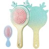 Oumigiz Toddler Hair Brush Mini Brush Set, Travel Hair Brushes for Women, Small Hair Brush for Kids Detangling Thick Curly Wet Dry Hair, Perfect Stocking Stuffers for Toddlers, Girls and Holiday Gifts