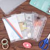 HAUTOCO 15PCS A6 Binder Pockets Clear PVC 6-Holes Binder Envelopes Zipper Binder Pouches for A6 Notebook Binder, Cash Envelopes for Budgeting, Waterproof Zipper Budget Envelopes Loose Leaf Bags