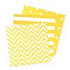 Disposable Striped Chevron Polka Dot Yellow Paper Luncheon Party Napkins 60 Count 13"x13"