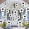24 Pcs Inflatable Mini Soccer Balls Soccer Party Decorations Small Soccer Balls with Hanging Rope Hooks Summer Swimming Pool Beach Ball Water Games Blow up Sport Toys Beach Birthday Party Decorations