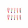 Foccna Acrylic Fake Nails Stiletto Long Press on Nails Summer Nails Flower Design Luxury Clear False Nail Tips 24 pcs