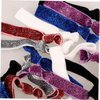 Lurrose 18pcs Glitter Hair Ties No Crease Ponytail Holders Elastic Ribbon Hair Ropes (Assorted Colors)