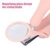 Light Zoom Nail Clipper, Stainless Steel Fingernail & Toenail Clippers with Magnifying Glass for Baby Elderly, Portable Lightweight Zoom Manicure Clipper (Pink+rose red)