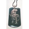 Tyrannosaurus Rex T-Rex Dinosaur Hunter - Military Dog Tag, Luggage Tag Metal Chain Necklace