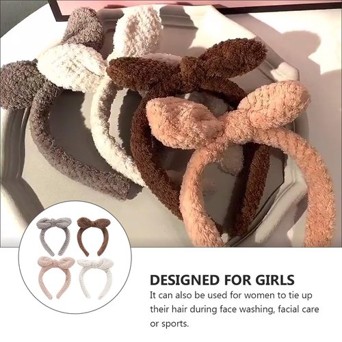 Ear Hair Band SPA Facial Headband for Washing Face Makeup Terry Cloth Headbands Elastic Head Wrap for Women Girls 5Pcs
