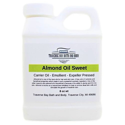 Almond Oil - Sweet 8 oz, Safety sealed container, Soap making, lotion, creams, massage oil, bath, beauty, lip balm