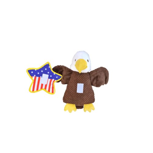Patchwork Pet American Bald Eagle Dog Toy Premium Plush Detachable Star 2 in 1 Grunter