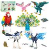 KAZI Bird Building Toy Set,Parrot,Peacock,Fun Building Blocks for Kids Ages 8 and Up,Build and Display Birds Model for Bird Enthusiasts,Easter Basket Stuffers,Gift for Birds Lovers,Party Favors