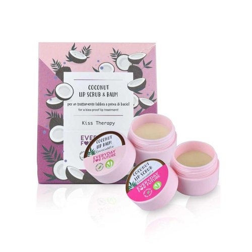 Everyday For Future Coconut Lip Scrub & Lip Balm Lip Kit | Moisturizing Lip Scrub & Lip Balm Lip Kit | Vegan & Cruelty Free Lip Scrub & Lip Balm Lip Kit | 100% Natural Lip Scrub & Lip Balm Lip Kit