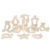 Penta Angel 10Pcs Wood Teething Rings Pain Relief Natural Wood Teething Toys Wooden Teether Animals for Infant Toddler, Turtles Swallows Dolphins Starfish Pigeons Birds Woodpeckers Fish Turtle