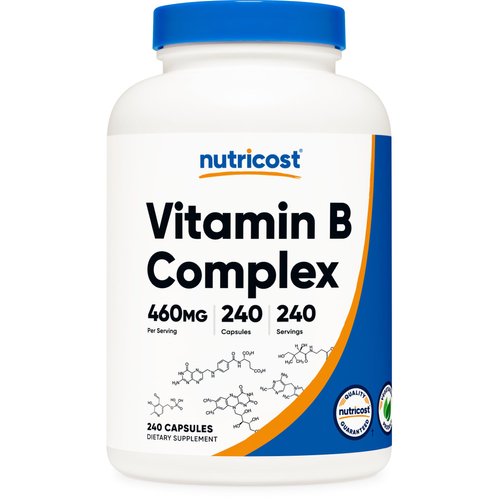 Nutricost High Potency Vitamin B Complex 460mg, 240 Capsules (3 Bottles) - with Vitamin C
