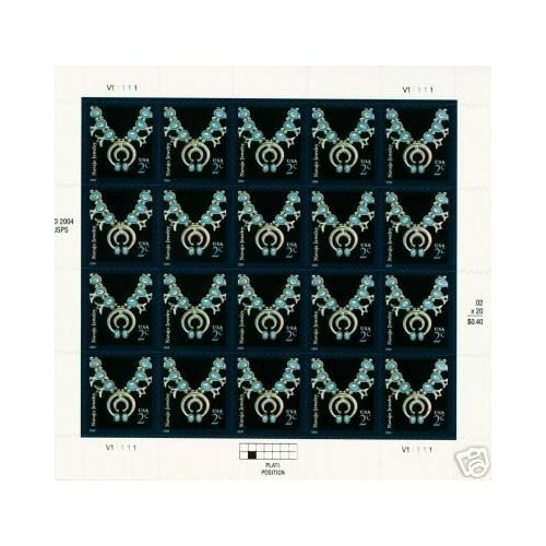 Monond Navajo Jewelry 20 x 2 cent US POSTAGE stamps NEW by USPS