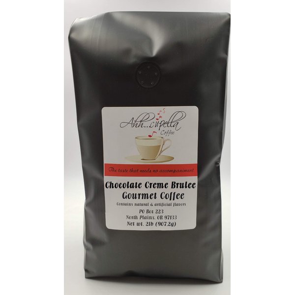 Ahh..Cupella Premium Gourmet Chocolate Crème Brulee Flavored Whole Bean Coffee, 32oz bag